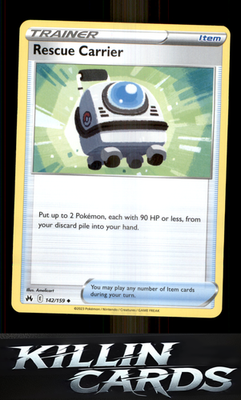 Rescue Carrier 142/159 Pokemon Uncommon SWSH: Crown Zenith Card NM