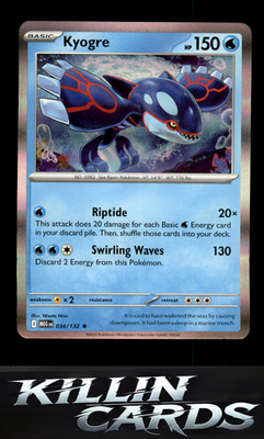 Kyogre 034/132 Pokemon Rare ME01: Mega Evolution Card NM