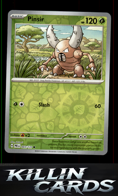 Reverse Holofoil Pinsir 003/131 Pokemon Common SV: Prismatic Evolutions Card NM