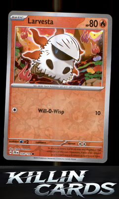Reverse Holofoil Larvesta 028/159 Pokemon Common SV09: Journey Together Card NM
