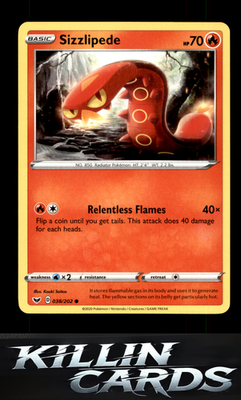 Sizzlipede (038) 038/202 Pokemon Common SWSH01: Sword & Shield Base Set Card NM