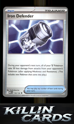 Iron Defender 118/132 Pokemon Uncommon ME01: Mega Evolution Card NM