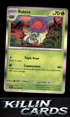 Rabsca 014/191 Pokemon Rare SV08: Surging Sparks Card NM