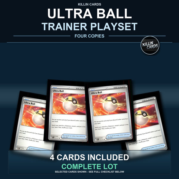 Pokemon TCG Ultra Ball Trainer Card Playset 4 Cards
