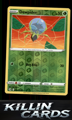 Reverse Holofoil Dewpider 019/264 Pokemon Common SWSH08: Fusion Strike Card NM