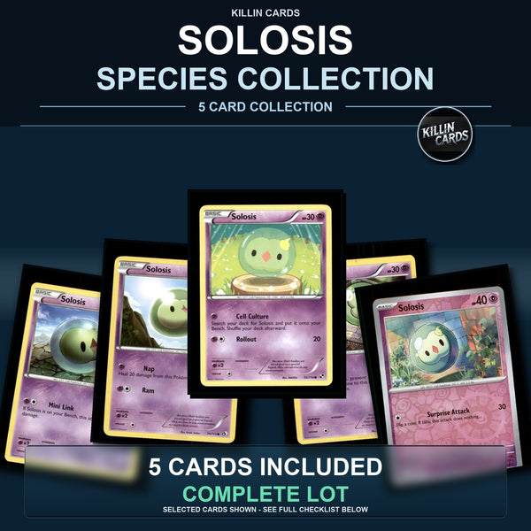 Pokemon TCG Solosis Species Collection 5 Different Cards