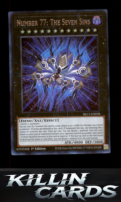 1st Edition Number 77: The Seven Sins BLC1-EN038 YuGiOh Ultra Rare Battles of Le