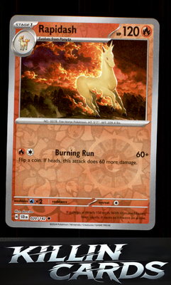 Reverse Holofoil Rapidash 020/142 Pokemon Uncommon SV07: Stellar Crown Card NM
