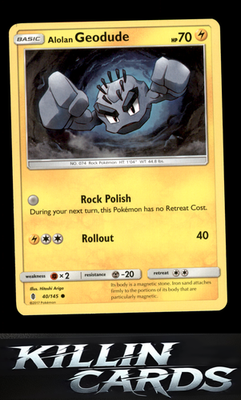 Alolan Geodude 40/145 Pokemon Common SM - Guardians Rising Card NM