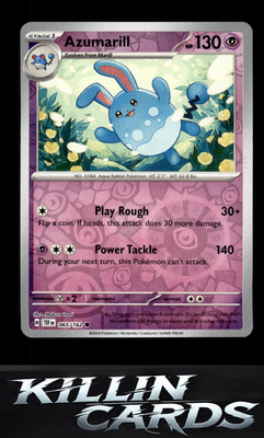 Reverse Holofoil Azumarill 065/162 Pokemon Common SV05: Temporal Forces Card NM