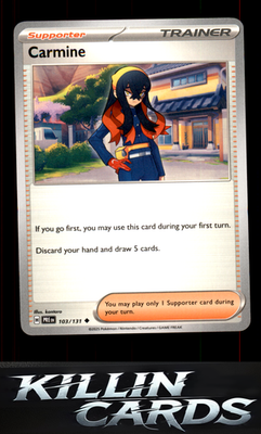 Carmine 103/131 Pokemon Uncommon SV: Prismatic Evolutions Card NM