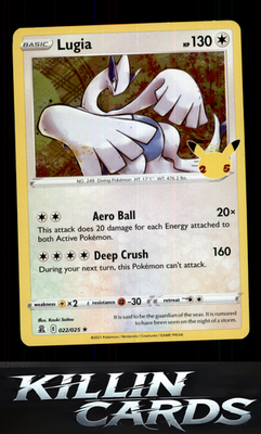 Lugia 022/025 Pokemon Holo Rare Celebrations Card NM