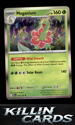 Meganium 010/132 Pokemon Rare ME01: Mega Evolution Card NM