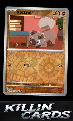 Reverse Holofoil Rockruff 116/197 Pokemon Common SV03: Obsidian Flames Card NM