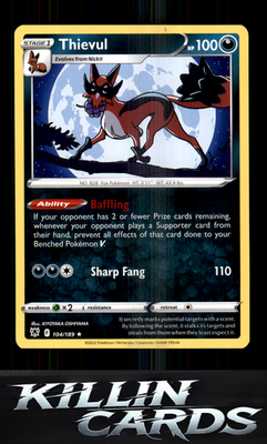 Thievul 104/189 Pokemon Rare SWSH10: Astral Radiance Card NM