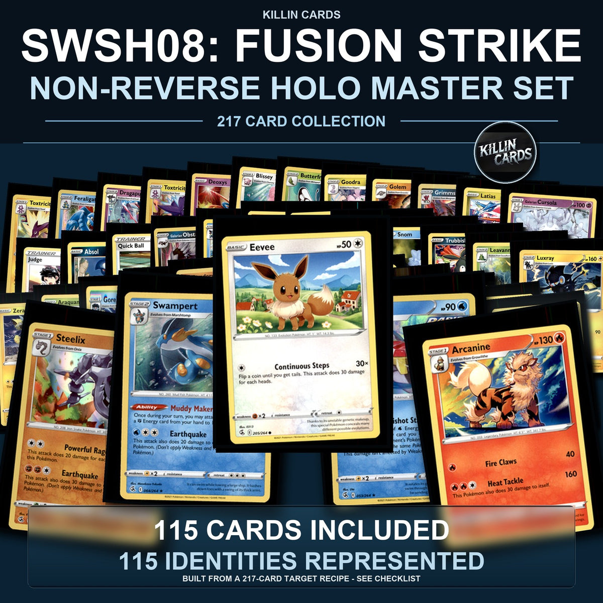 Pokemon TCG SWSH08: Fusion Strike C/UC/R Standard Set 115 Cards