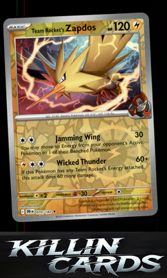 Reverse Holofoil Team Rocket's Zapdos 070/182 Pokemon Rare SV10: Destined Rivals