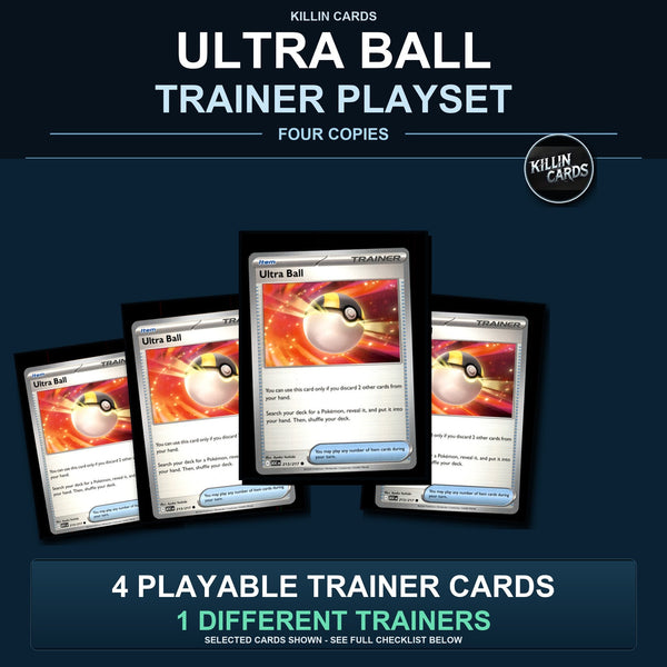 Pokemon TCG Ultra Ball Trainer Card Playset 4 Cards