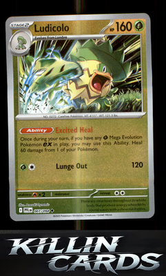 Reverse Holofoil Ludicolo - 007/094 007/094 Pokemon Uncommon ME02: Phantasmal Fl