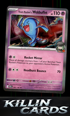 Team Rocket's Wobbuffet 082/182 Pokemon Rare SV10: Destined Rivals Card NM