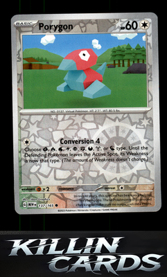 Reverse Holofoil Porygon 137/165 Pokemon Common SV: Scarlet & Violet 151 Card NM