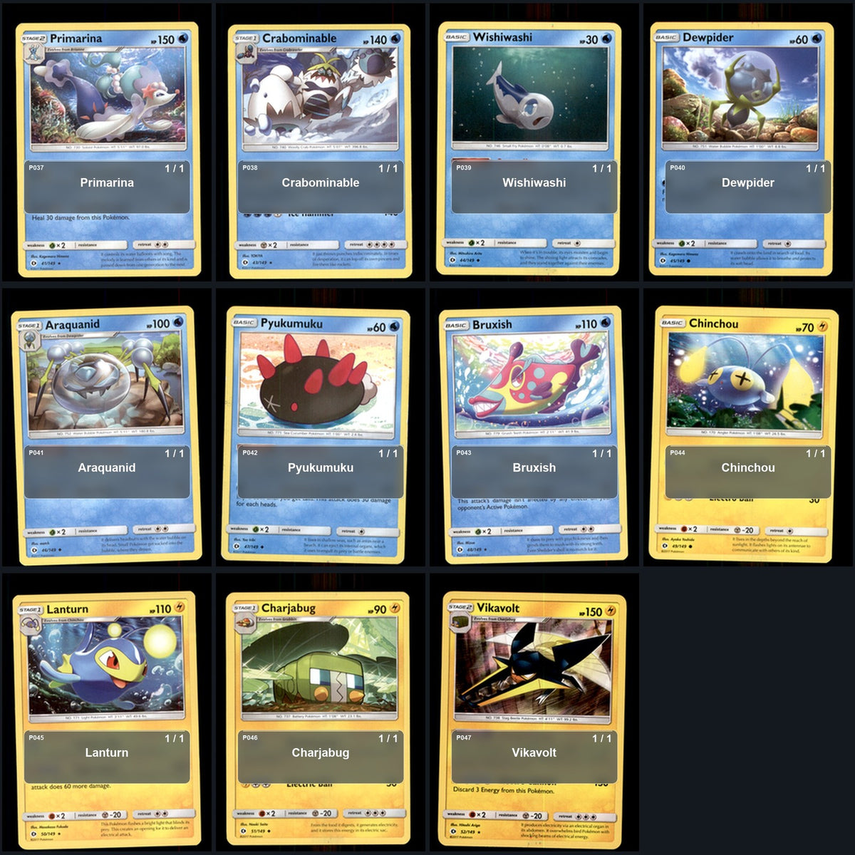 Pokemon TCG SM Base Set C/UC/R Standard Set 113 Cards