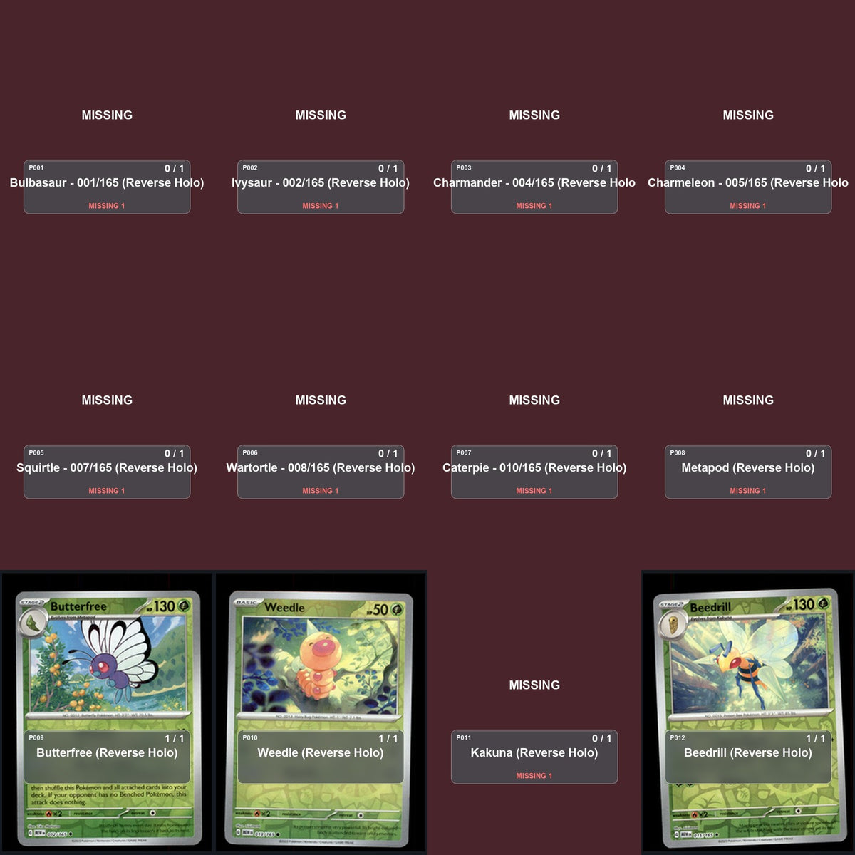 Pokemon TCG SV: Scarlet & Violet 151 Reverse Holo Master Set 114 Reverse Holo