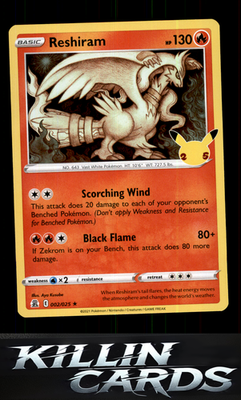Reshiram 002/025 Pokemon Holo Rare Celebrations Card NM