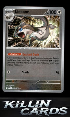 Reverse Holofoil Linoone 082/094 Pokemon Uncommon ME02: Phantasmal Flames Card N