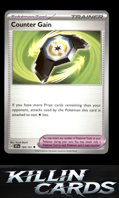 Counter Gain 169/191 Pokemon Uncommon SV08: Surging Sparks Card NM