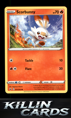 Scorbunny (031) 031/202 Pokemon Common SWSH01: Sword & Shield Base Set Card NM