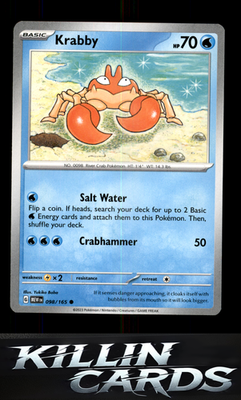 Krabby 098/165 Pokemon Common SV: Scarlet & Violet 151 Card NM