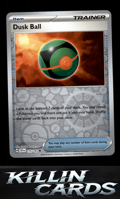 Reverse Holofoil Dusk Ball 175/191 Pokemon Uncommon SV08: Surging Sparks Card NM