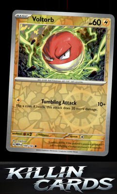 Reverse Holofoil Voltorb 100/165 Pokemon Common SV: Scarlet & Violet 151 Card NM