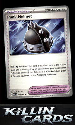 Punk Helmet 092/094 Pokemon Uncommon ME02: Phantasmal Flames Card NM