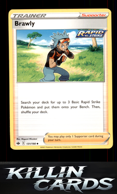 Brawly 131/198 Pokemon Uncommon SWSH06: Chilling Reign Card NM