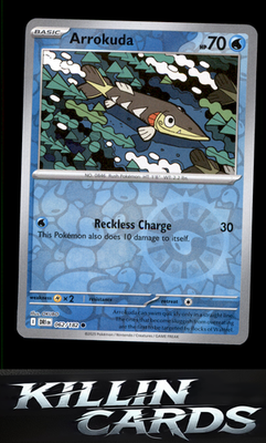 Reverse Holofoil Arrokuda 062/182 Pokemon Common SV10: Destined Rivals Card NM