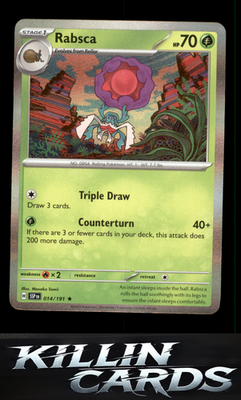 Rabsca 014/191 Pokemon Rare SV08: Surging Sparks Card NM