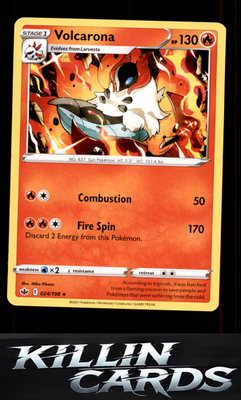 Volcarona 024/198 Pokemon Rare SWSH06: Chilling Reign Card NM