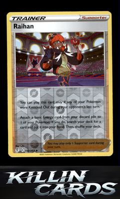 Reverse Holofoil Raihan 152/203 Pokemon Uncommon SWSH07: Evolving Skies Card NM