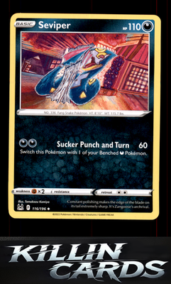 Seviper 116/196 Pokemon Uncommon SWSH11: Lost Origin Card NM