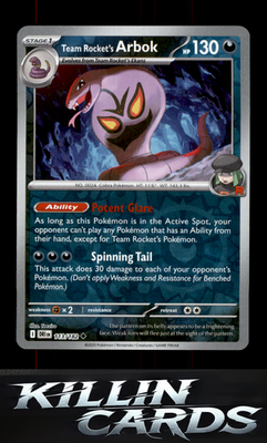 Reverse Holofoil Team Rocket's Arbok 113/182 Pokemon Uncommon SV10: Destined Riv