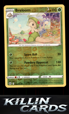 Reverse Holofoil Breloom 004/172 Pokemon Rare SWSH09: Brilliant Stars Card NM