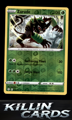 Reverse Holofoil Zarude 016/072 Pokemon Rare Shining Fates Card NM