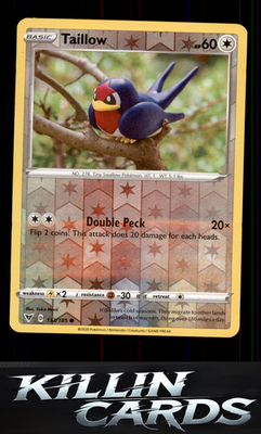 Reverse Holofoil Taillow 133/185 Pokemon Common SWSH04: Vivid Voltage Card NM