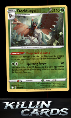Reverse Holofoil Decidueye 008/072 Pokemon Holo Rare Shining Fates Card NM