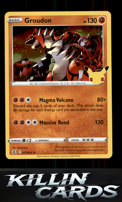 Groudon 017/025 Pokemon Holo Rare Celebrations Card LP