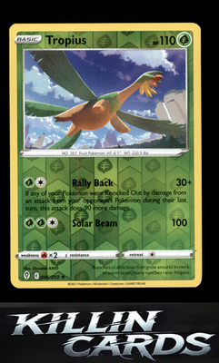 Reverse Holofoil Tropius 006/203 Pokemon Rare SWSH07: Evolving Skies Card NM