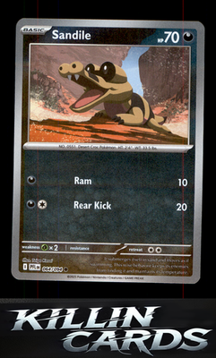 Reverse Holofoil Sandile 064/094 Pokemon Common ME02: Phantasmal Flames Card NM
