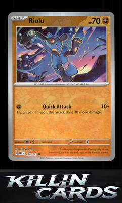 Reverse Holofoil Riolu 050/131 Pokemon Common SV: Prismatic Evolutions Card NM